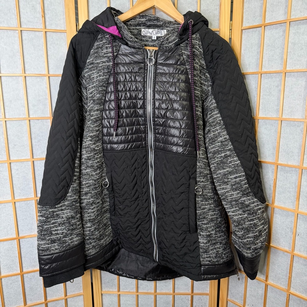 Stylish Oxygen Black and Gray Coat